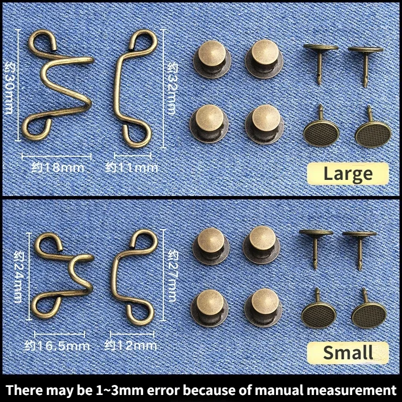 Adjustable Removable Pants Waist Retraction Buckles - Easy Install Jeans Size Adjustment Tool