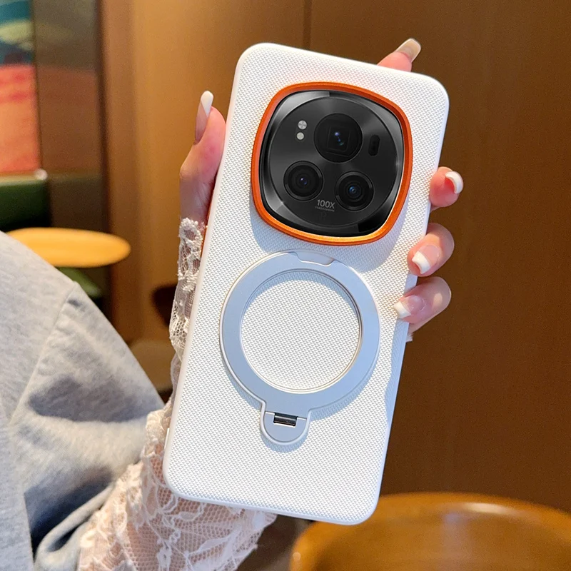 Solid Color Rotating Magnetic Stand Anti-Drop & Anti-Fingerprint Phone Case