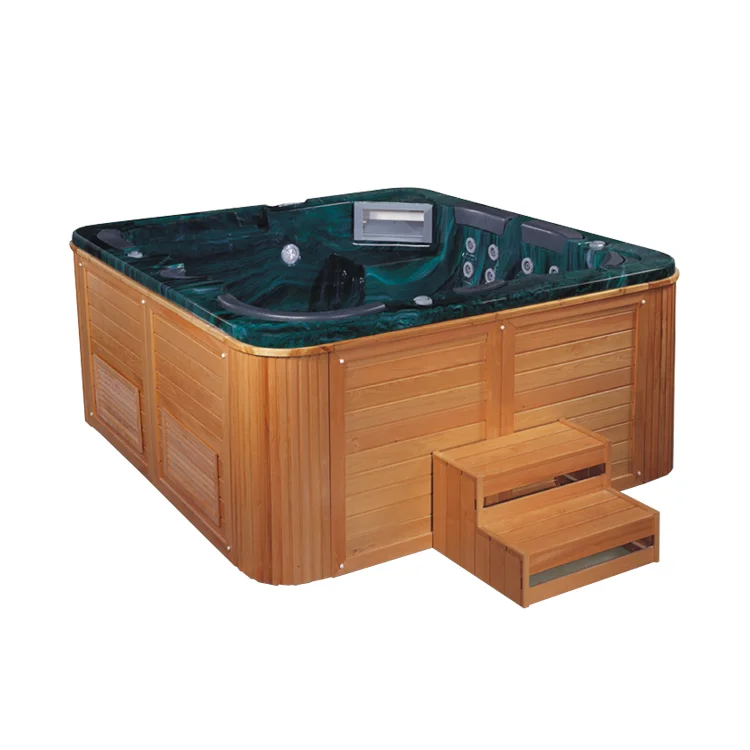 Luxury Outdoor Spa Whirlpool Massage Jets  Round Hot Tub, New Technology Portable White Spa outdoor bathtub wood 5