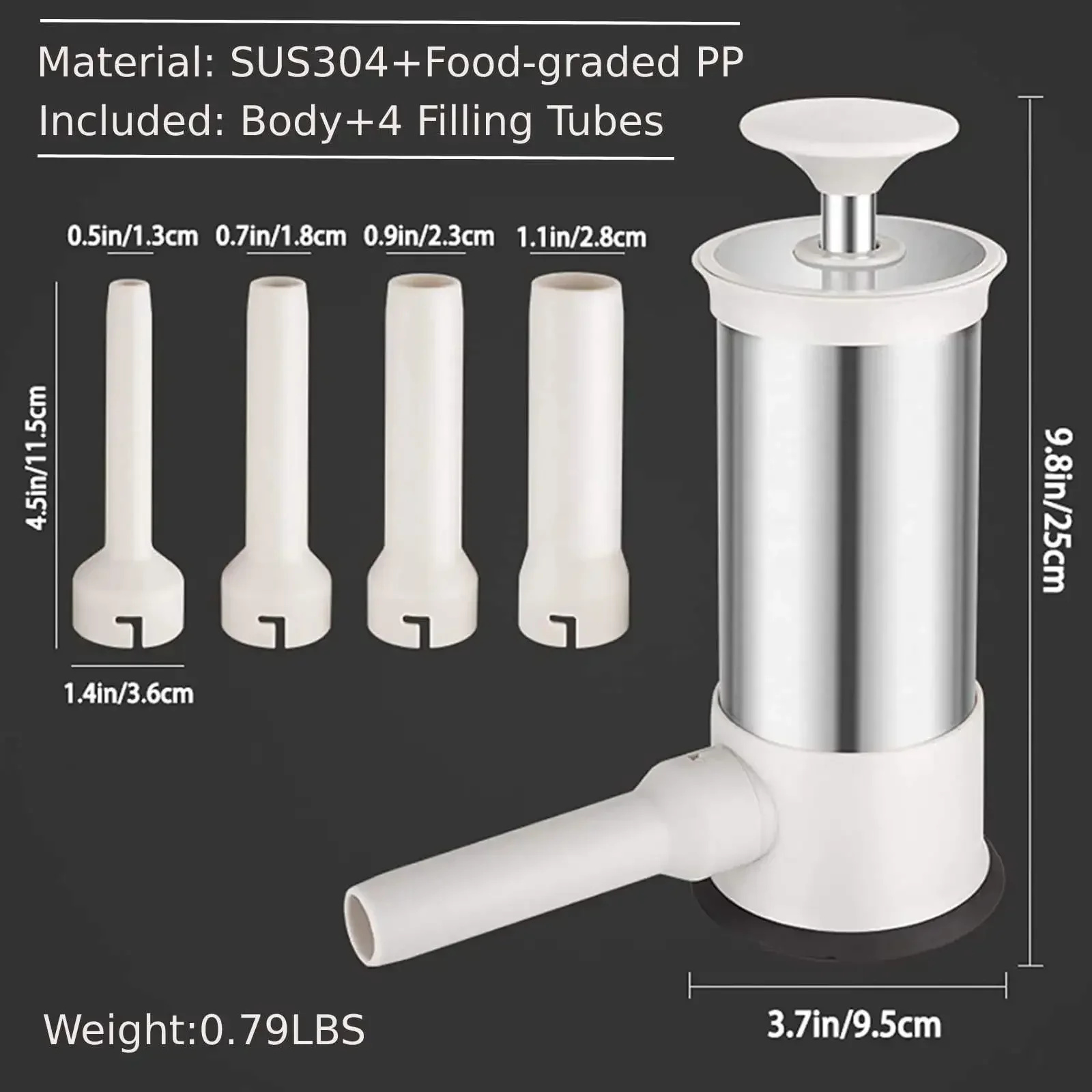 Homemade Sausage Stuffer 304 Stainless Steel Meat Filling Machine Sausage Syringe Meat Filler Meatball Maker Cocina Tool