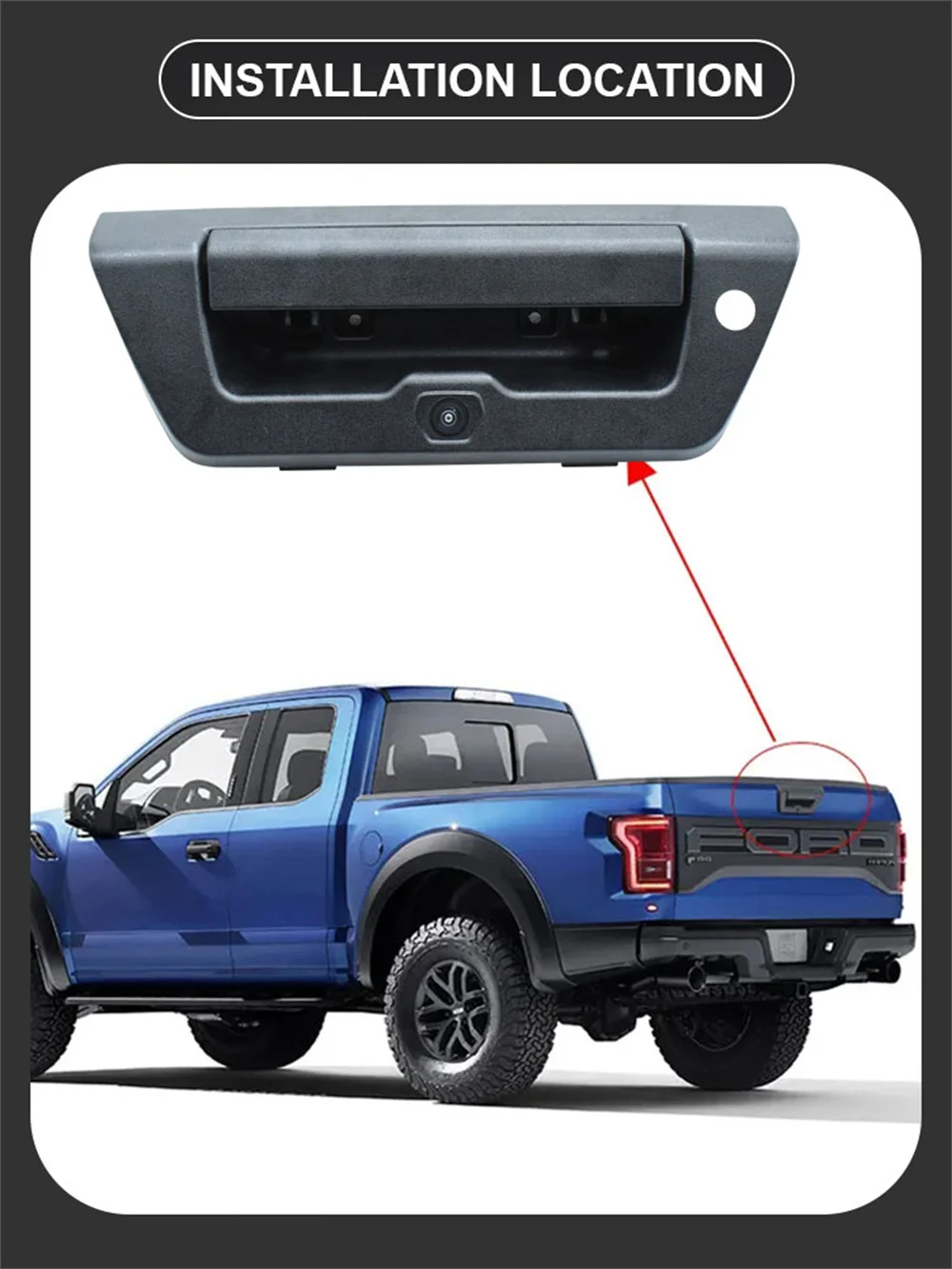 포드 F150 F-150 2015 2016 2017 2018-2020 차량용 카메라 AHD 1920x1080P 170도 ° 차량 픽업 트렁크 핸들 자동차 후방 카메라