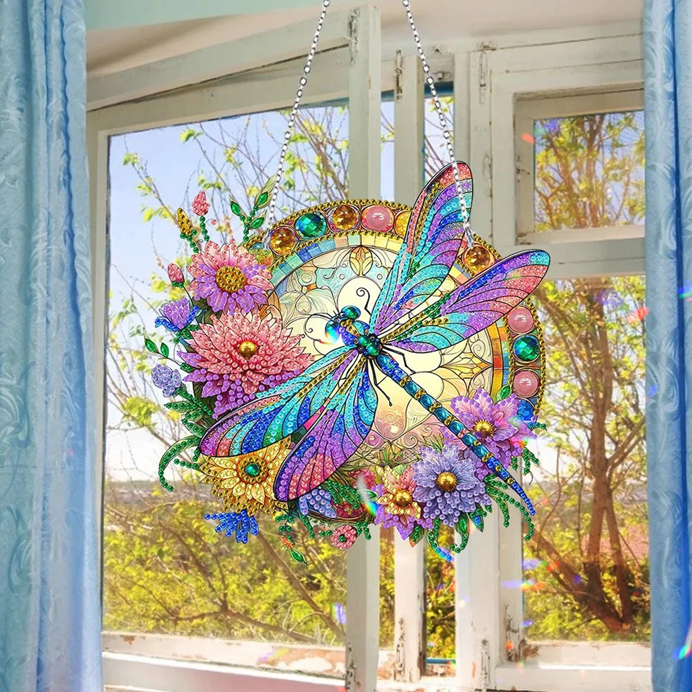 HOMFUN 5D DIY Diamond Painting Special Shape Drill Art Hanging Ornament Crystal Dragonfly Embroidery Rhinestone Home Decor