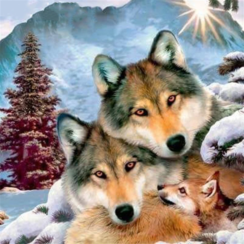 Wolf Tier DIY Kreuz Stich 11CT Stickerei Kits Handwerk Hand Set Baumwolle Faden Gedruckt Leinwand Hause Dekoration Neue Verkauf