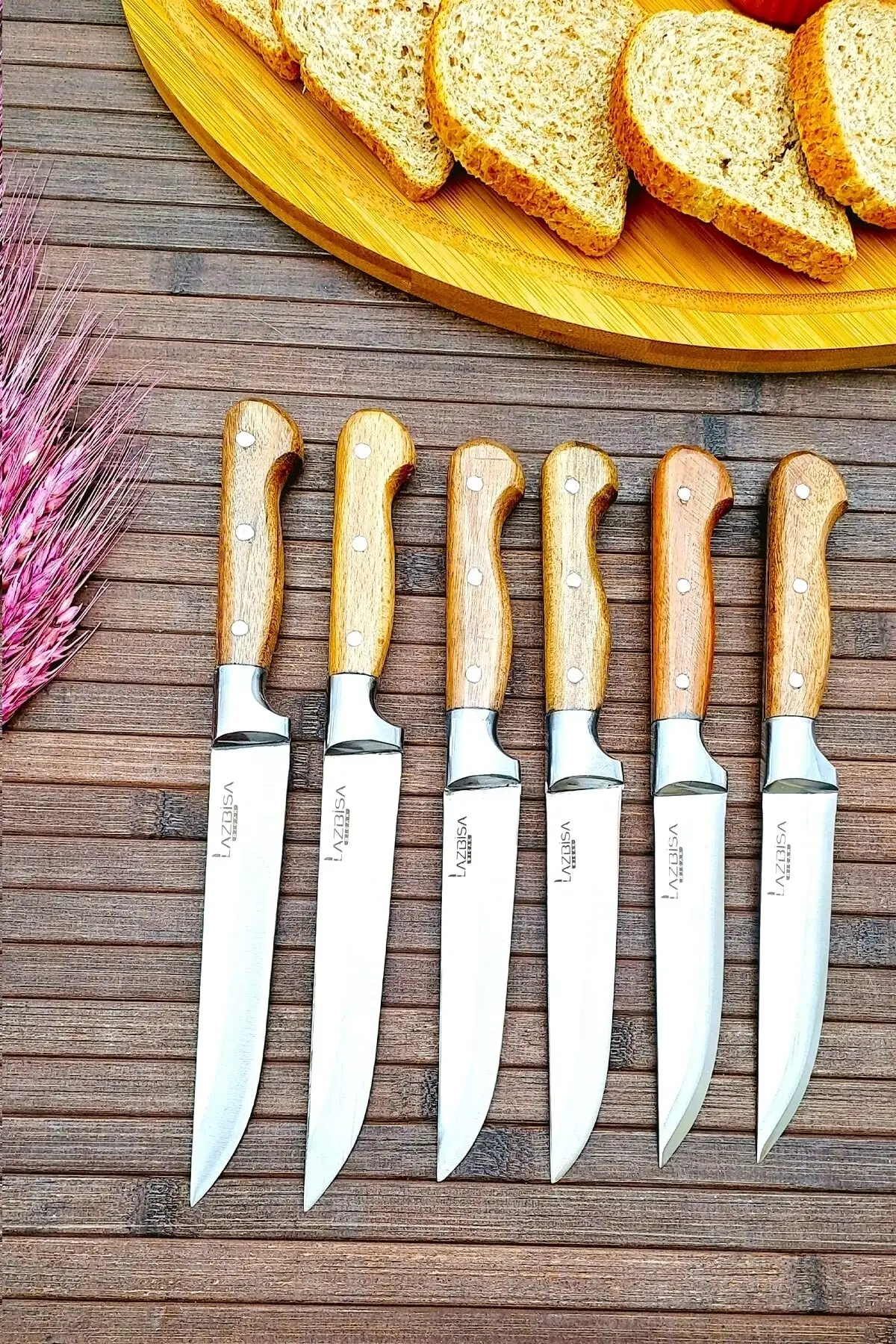 

Kitchen Knife Set Meat Fruit Vegetable Bread of 6 (1-2-3)