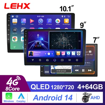LEHX inalámbrico Carplay 2din Android 14 Radio de coche reproductor de vídeo Multimedia Universal 7/9/10 pulgadas AutoRadio navegación GPS 4G WiFi 1