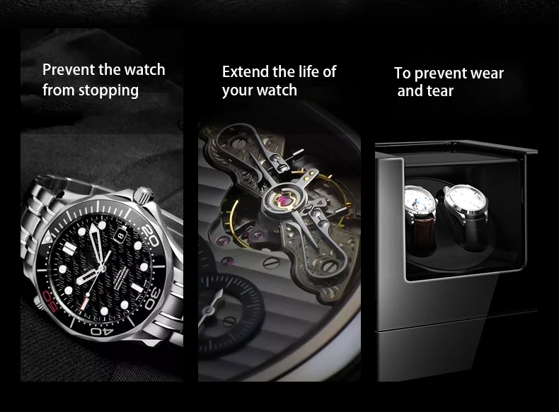 IBBETON premium automatic watch winder with quiet Mabuchi motor and carbon fiber design