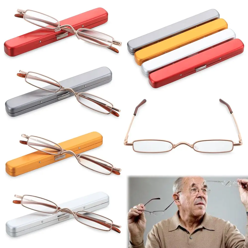 Portable Slim Metal Reading Glasses With Glasses Case Comfortable Mini  Ultra light Reader Spectacles +1.0 to 4.0 High Quality _ - AliExpress Mobile
