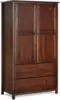 Wood Furniture Shaker 2-Door Wardrobe, Solid Wood with Cherry Finish 4