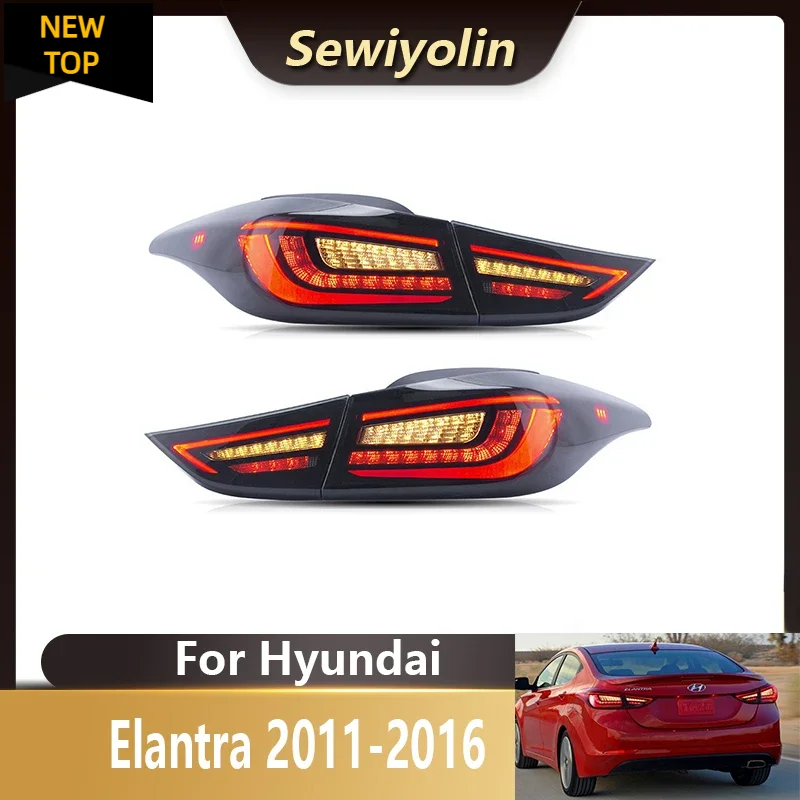 

Car Accessories LED tail Lights For Hyundai Elantra 2011-2016 Plug And Play 12V Rear Lamp Sequential DRL Signal Automotive