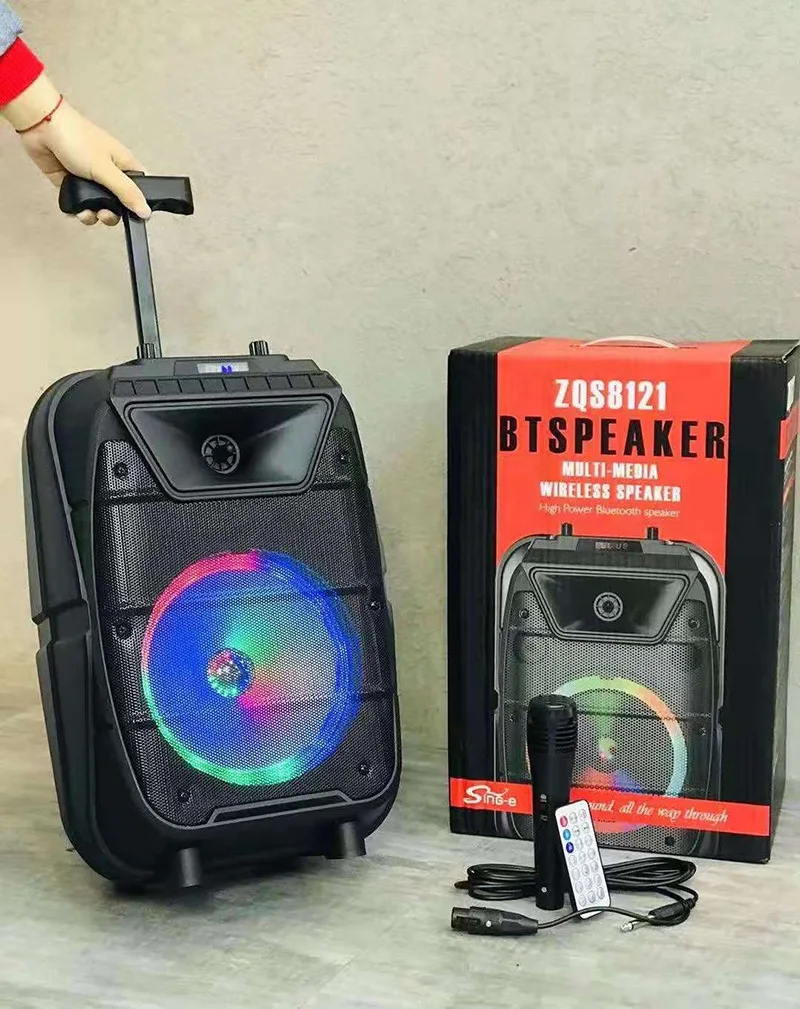 8InchBigBluetoothSpeakerHighpowerBluetoothColumnSubwooferLED