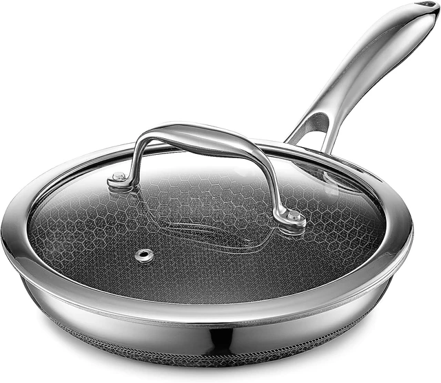 HexClad 14 inch Hybrid Stainless Steel Wok Pan with Stay-Cool Handle