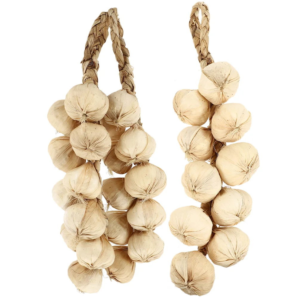 

3 Pcs Simulated Vegetable Skewers Artificial Garlic Model Hanging Decor Simulation Vegetables Foam