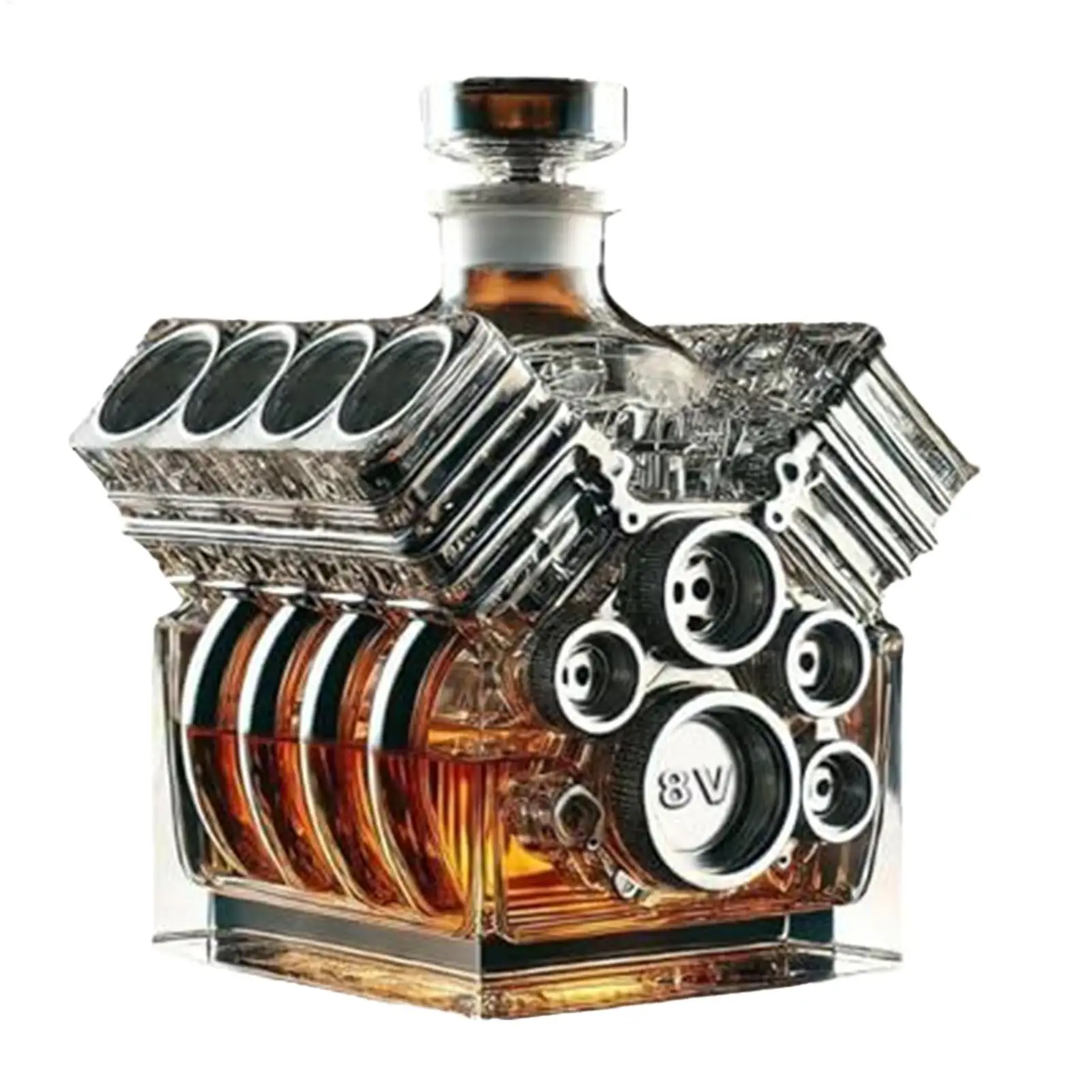 Decantador de whisky con forma de motores V8, decantador de Alcohol, botella, decoración de Bar para el hogar para el Dí
