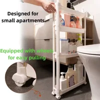 Kitchen Storage Trolley Home Space Saving Narrow Rack Behind Bathroom Door Hollow Out Seam Shelf Toilet Gap Floor Small Carts 1