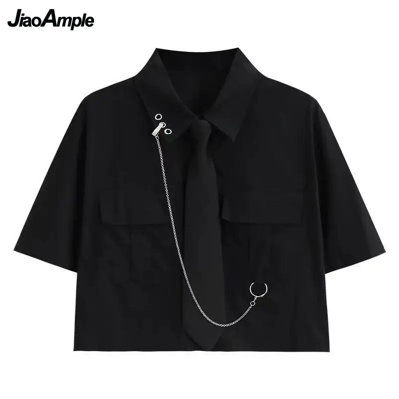 Women's 2024 Summer New Tracksuit Two Piece Suit Korean Elegant Short Sleeve Shirt Casual Wide Leg Cargo Pants Matching Set