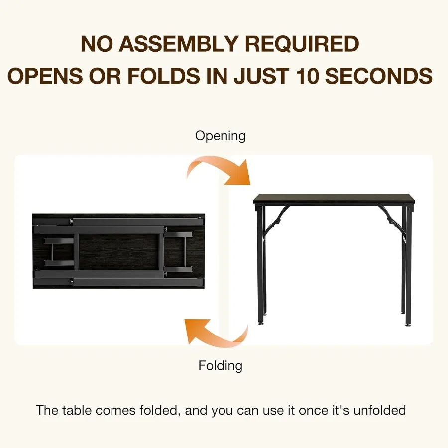 Small Computer Desk Folding Table 35.8 Foldable Office Desk No Assembly Perfect for Small Spaces in Bedroom or Apartment Portab