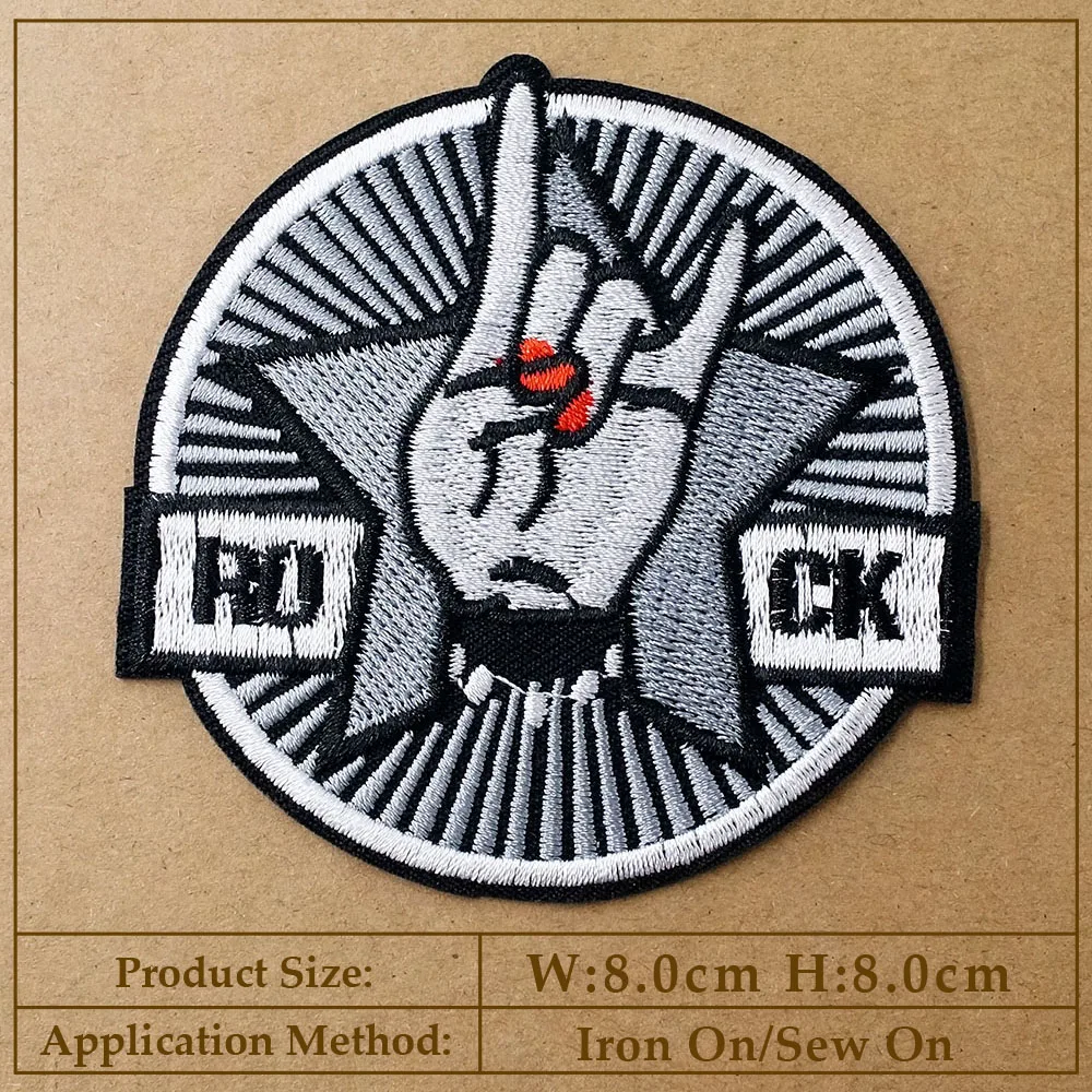 Rock Punk Iron-On Patch for Clothing - Heavy Metal Style Decorative Applique