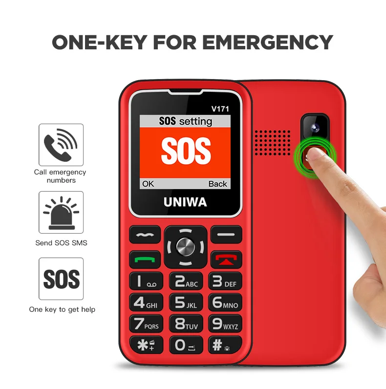 

2G GMS Mobile Phone Wireless FM 1000mAh Cellphone SOS 1.77" Screen Free Charging Dock For Elderly Man