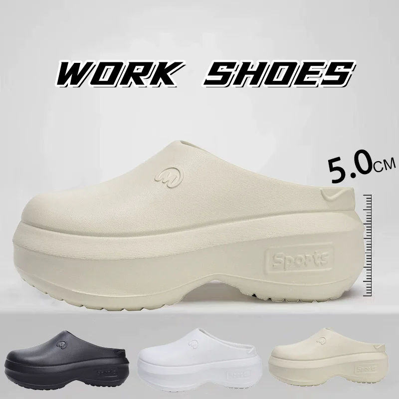 Women‘s Clog Slippers Summer WaterProof Nurse Shoes Chunky Garden Shoes For Women Slip On Sandals EVA Platform Thick Mules New 6