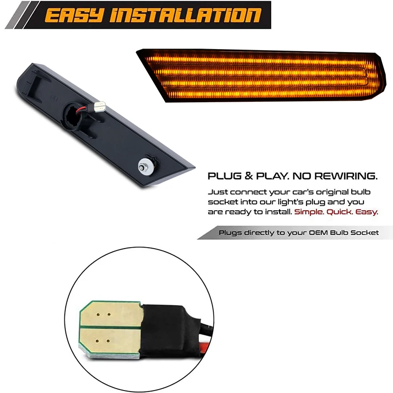 2Pcs For Nissan Xterra 2002-2004 LED Front Bumper Side Marker Lights Car Turn Si