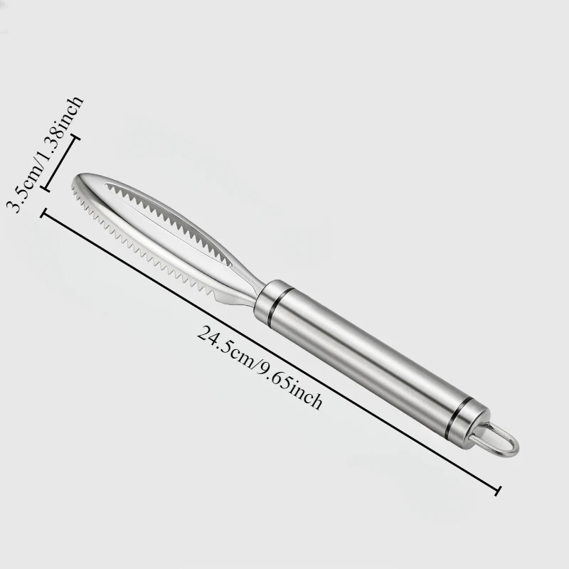 Description Picture 5 of item1PC Stainless Fish Scales Scraping Graters Remove Peeler Scraper Bone Tweezers Kitchen Accessorie Fish Knife Fish Scale Remover