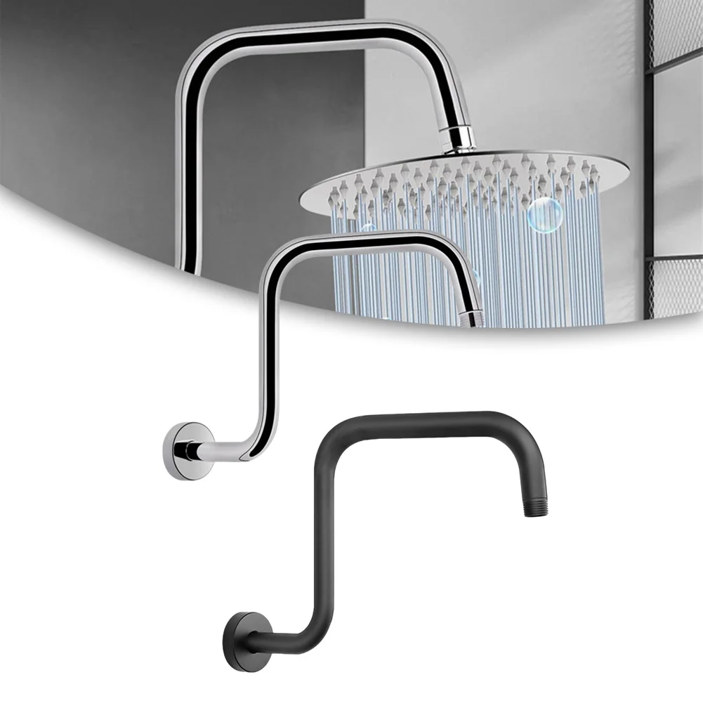 13 Inches Stainless Steel  S-shaped Large Question Mark Tube Flower Spray Arms Wall Entry Pipe Concealed Shower Accessories