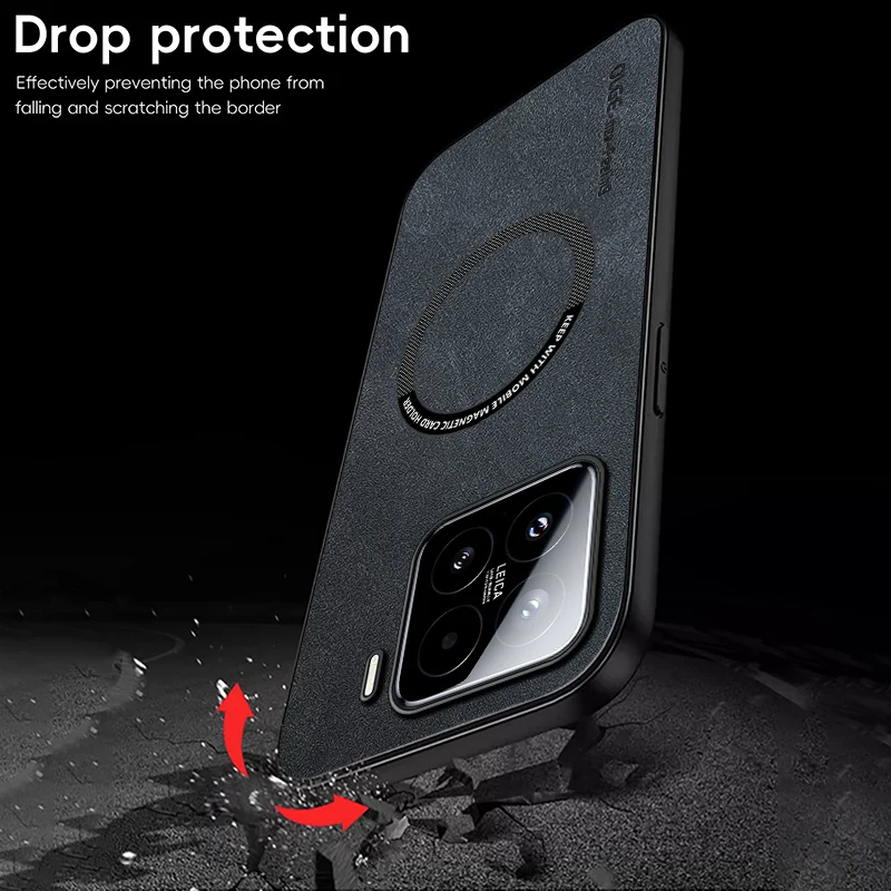 Luxury Leather Magnetic Shockproof Phone Case with Car Holder