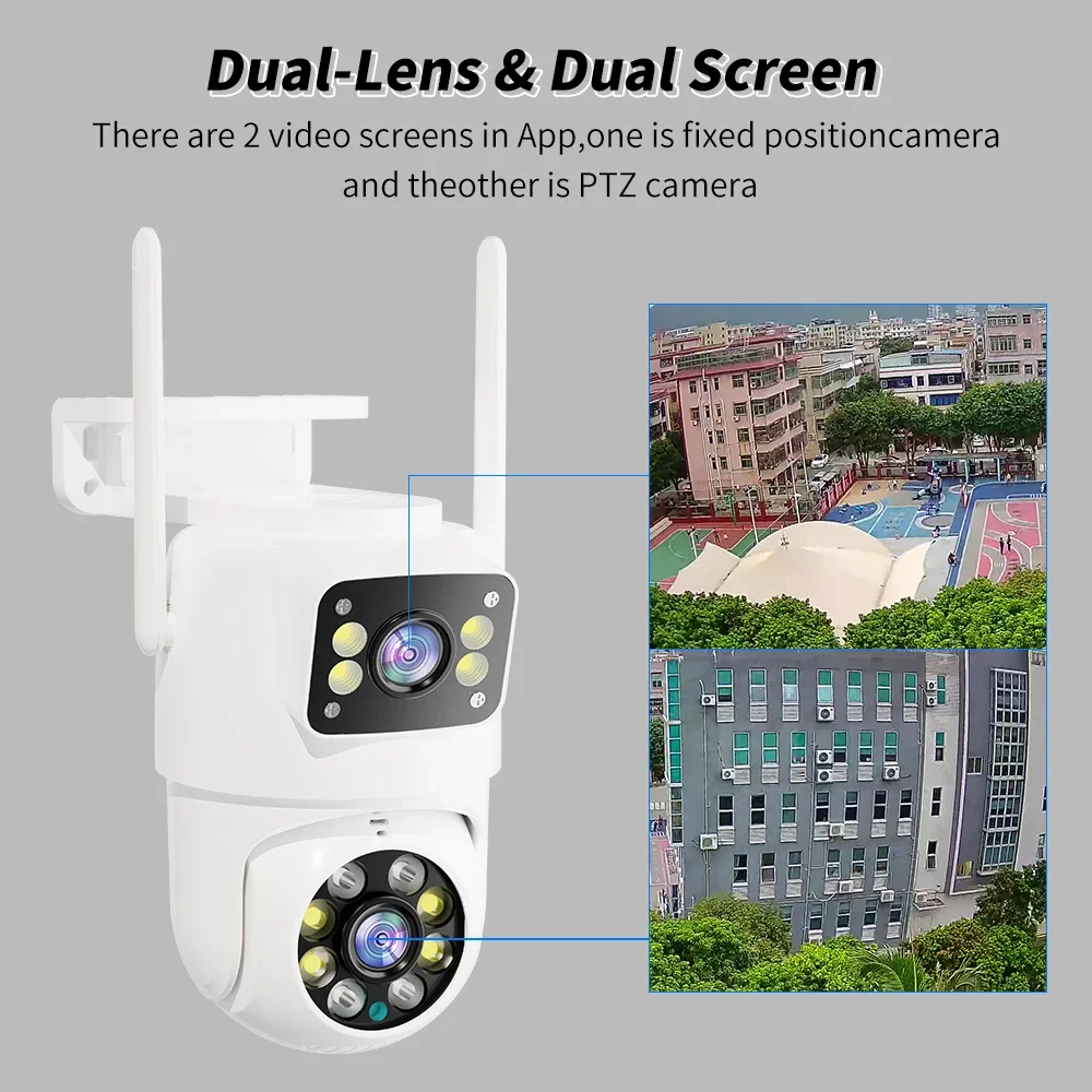 CareCam Pro Dual-Lens Dual-Screen PTZ Security Camera - 4K 8MP WiFi Outdoor IP Cam with AI Human Recognition, Video Surveillance 2