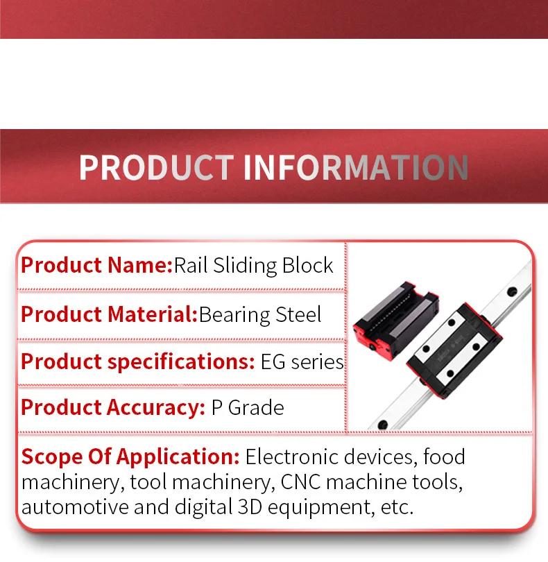 P-Klasse Linearführung mit Blockwagen CNC-Teil 2 Stück EGR25 L = 1200–2550 mm und Linearschienenschlitten 2/4 Stück EGH25CA/SA/EGW25CC – Detail 8