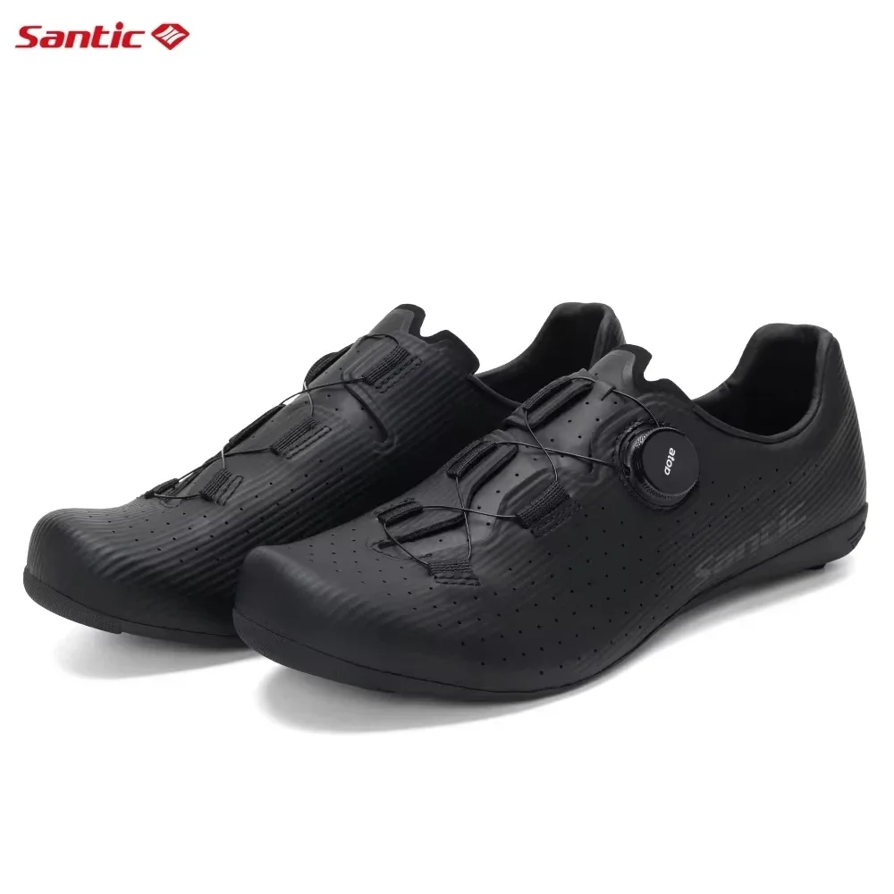Santic Men's and Women's Lock Road Bike Shoes Outdoor Riding Cycling Shoes TPU Nylon Sole Adjustable Auto-Lock Bicycle Sneakers