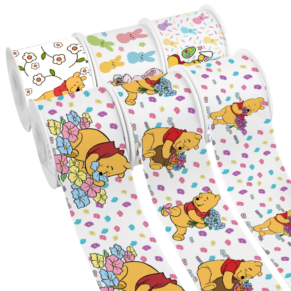 Easter Day Disney Cartoon Winnie the Pooh Pattern Printed Grosgrain ...