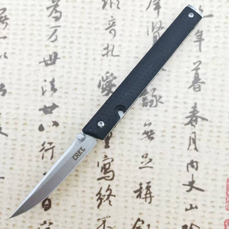 Terminus Pocket Folding Knife Auxiliary Quick Open D2 Blade Nylon Fiber Handle Fliper Knife EDC Camping Hunting Tactical Tools