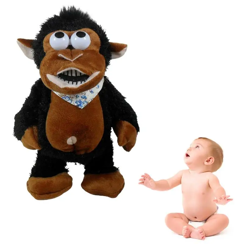 

Plush Monkey 13-Inch Interactive Monkey Plush Doll Can Laugh Clap Hands Play Music Super Cute Plushie Pillow Monkey Toy Stuffed