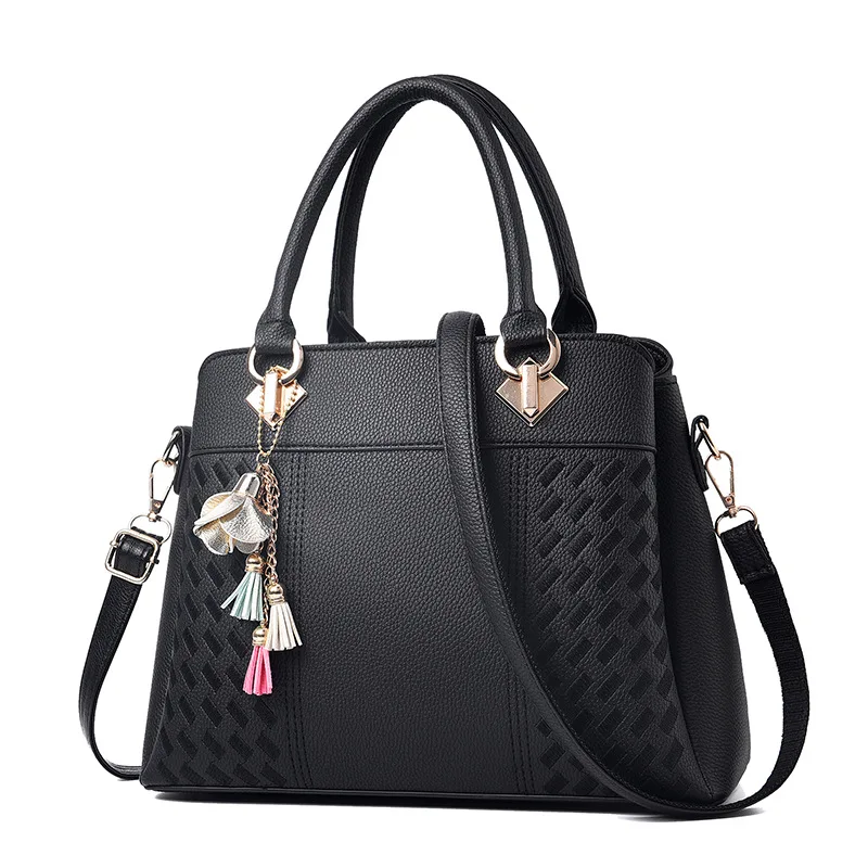 

New Fashion Embroidery Line Handbag Flower Pendant Shoulder Messenger Bags Handbags Women Famous Brands Bags for Women