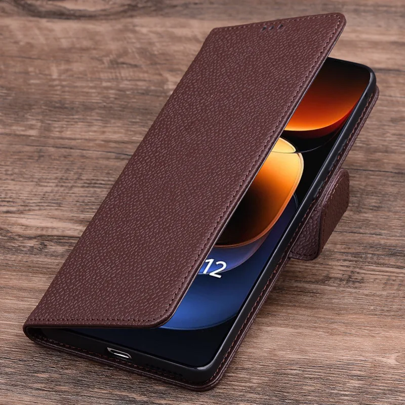 

Лидер продаж, Роскошные Флип-Чехлы из натуральной кожи для телефона Vivo Iqoo 12 Iqoo12 Pro, кожаный получехол для телефона, противоударный