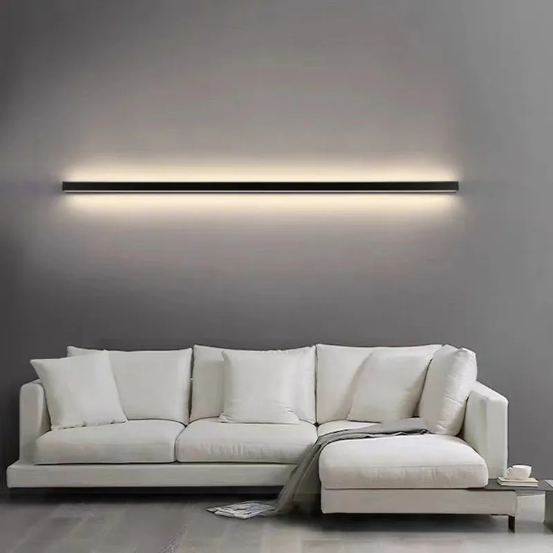 Modern minimalist line wall lamp bedroom headboard corridor master bedroom background wall creative minimalist strip lamp