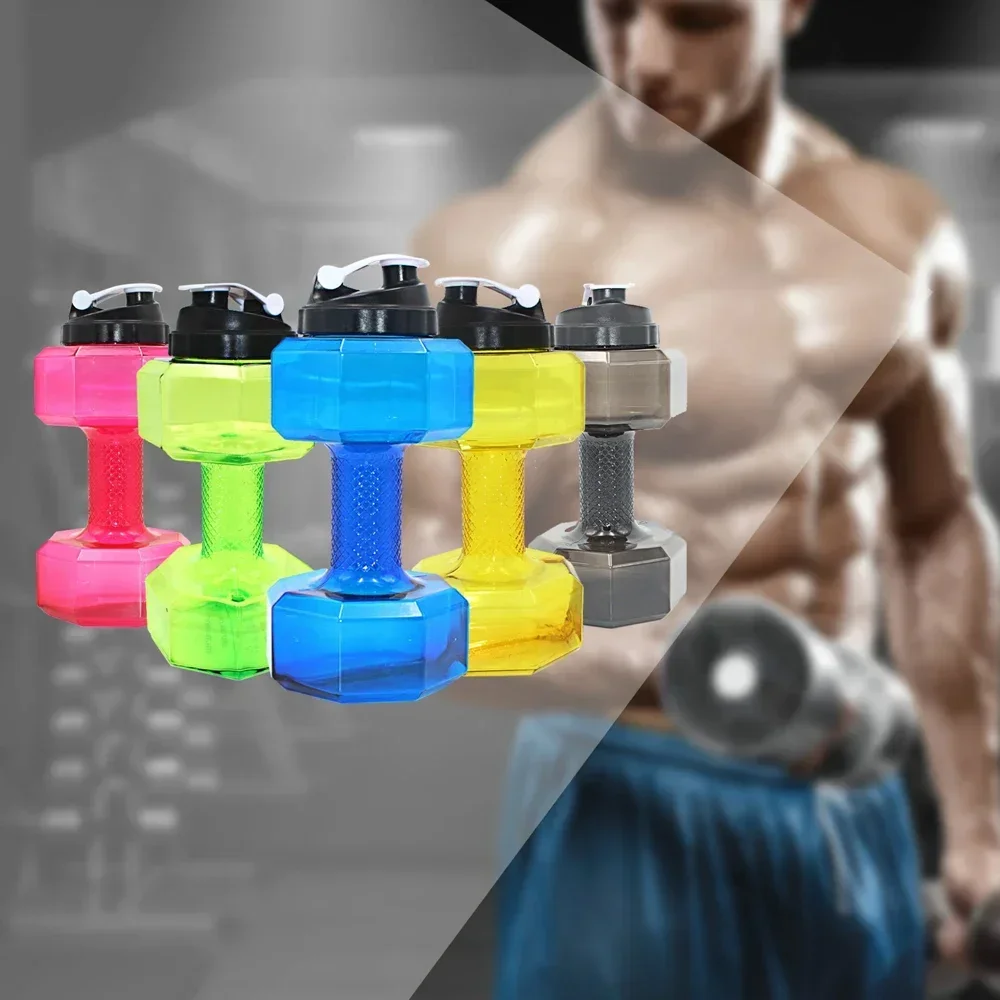 2PC Water Dumbbell Sport Bottle Large Capacity Gym Running Fitness Bodybuilding Exercise Outdoor Bicycle Camping Cycling Bottle water dumbbell bottle