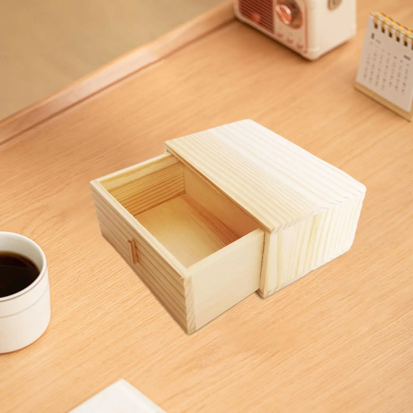 

1:12 Miniature Wooden Jewelry Box Rustic Dollhouse Furniture Model for Living Room Dollhouse Diorama Micro Landscape Ornaments