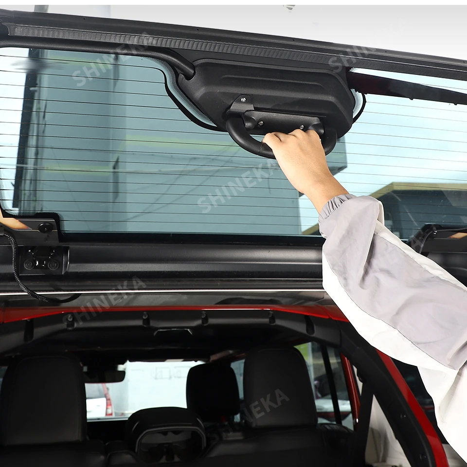 SHINEKA Auto-Heckklappen-Glasgriff für Jeep Wrangler JL 2018 2019 2020 2021 2022 2023 2024 Up Hintertür-Fenstergriff-Zubehör – Detail 15