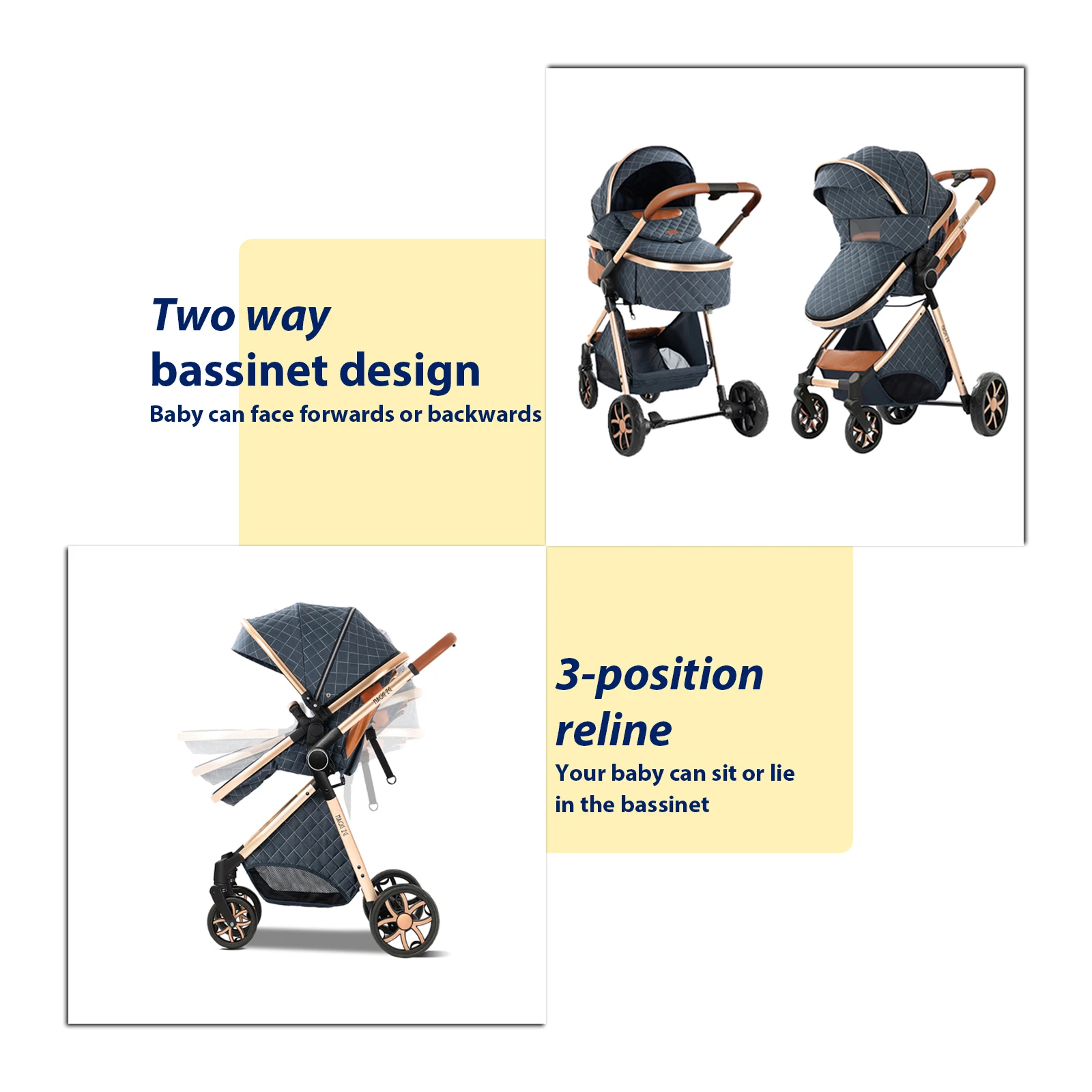 Lightweight Baby Stroller 4 in 1 3