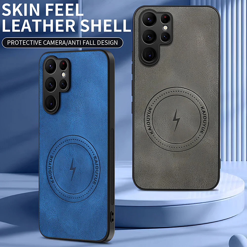 Magnetic PU Leather Shockproof Phone Case - Enhanced Protection Cover