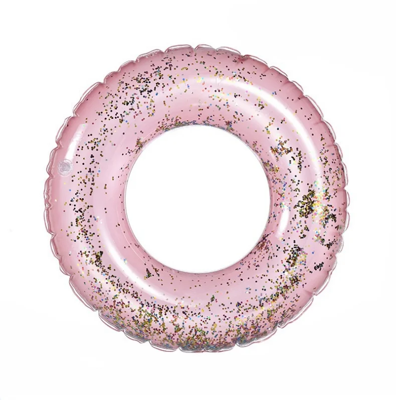 Anneau de Natation à Paillettes Lapin Rose Bouée Flotteur Gonflable