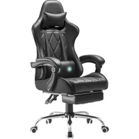 Gaming Chair, Computer Chair with Footrest and Massage Lumbar Support, Ergonomic High Back Video Game Chair with Swivel Seat an 1