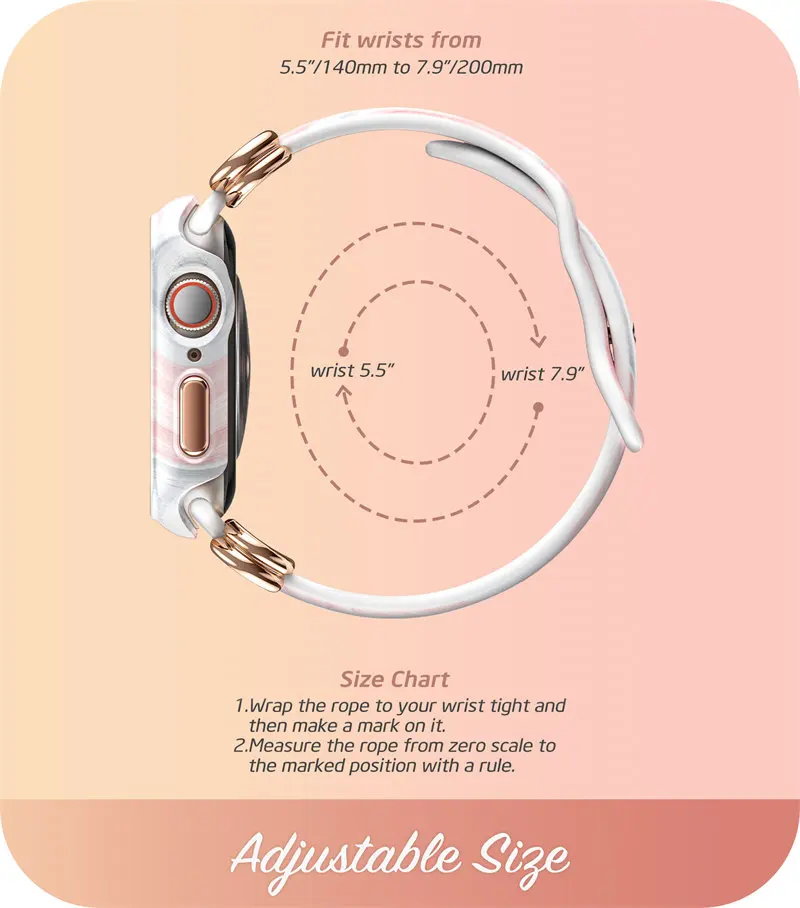 Case For Apple Watch 7/6/5/4/SE3/SE2/SE (40/41mm) I-BLASON Cosmo Luxe Series Stylish Protective Case with Adjustable Soft Strap