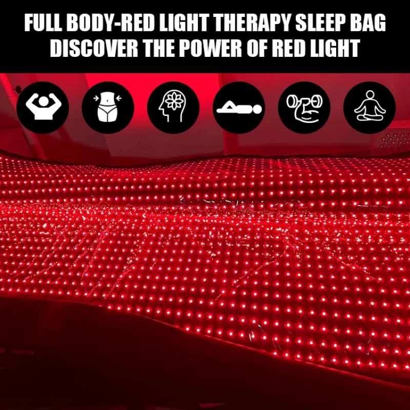 New design portable full body pulse led red light therapy capsule bed near infrared sauna blanket bag