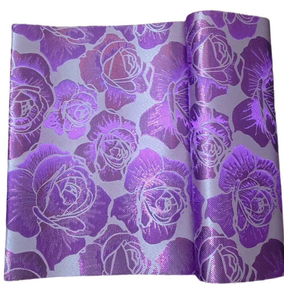 Hochwertiger Damaststoff für afrikanische Kopfbedeckung, 2-teiliges rosafarbenes Gele- und Wrapper-Set für Hochzeit, nigerianische Sego Headtie JX-12-11 – Detail 10