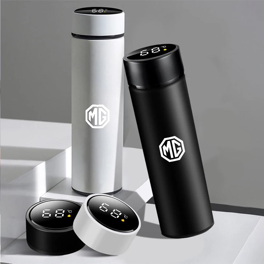 Car 500ml Smart Thermo Mug Drink Flask Temperature Display For MG ZS 5 7 6 Cyberster MG4 EV ES5 HS ONE GT GS MG3 EZS 3SW Scorpio