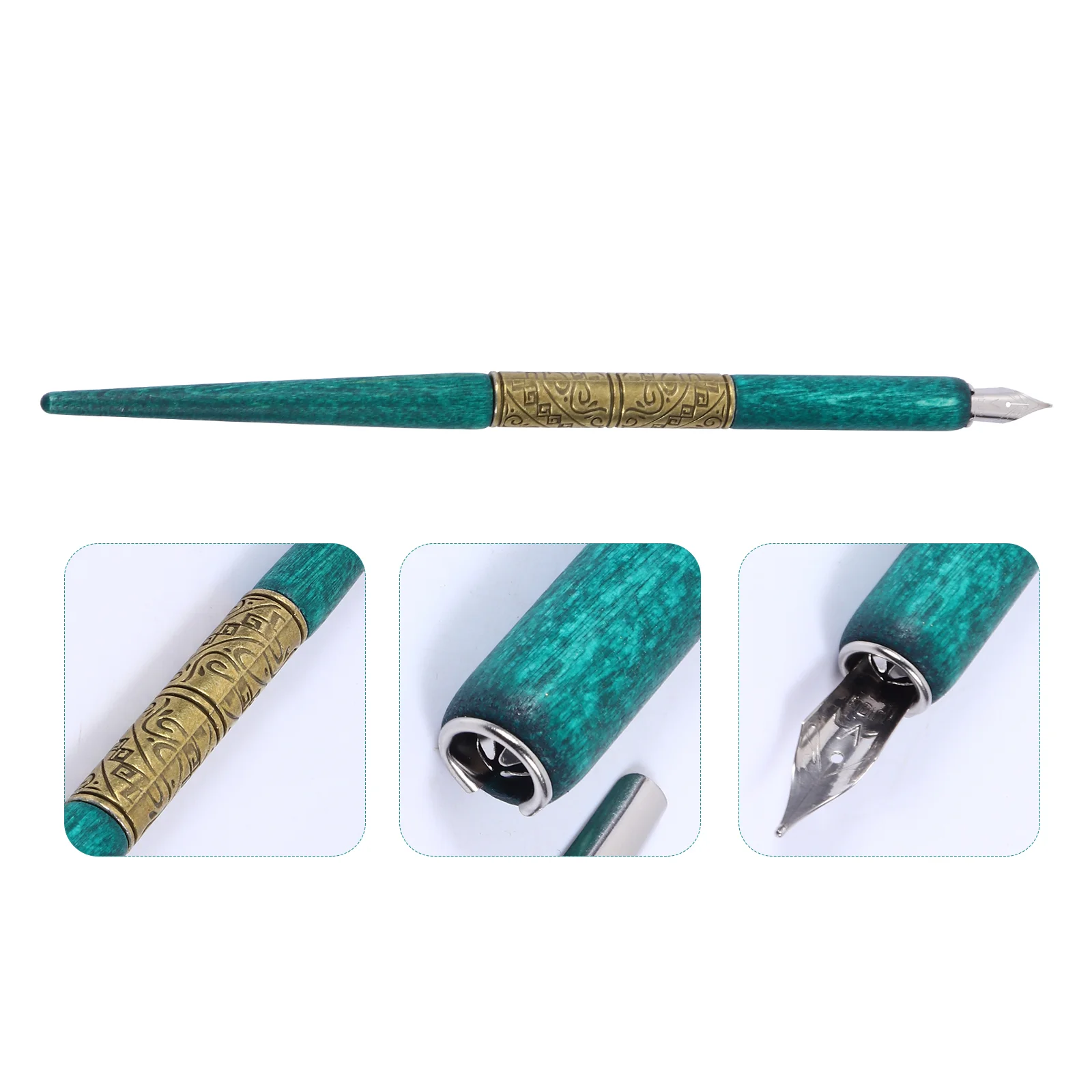 

Wooden Dip Pen Calligraphy Brush Supplies Drawing Writing Quill Old Fashioned Kit