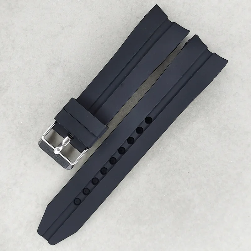 Silicone Sport Waterproof Watch Strap with Curved End