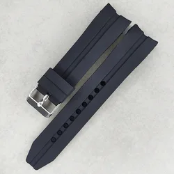 Silicone Sport Waterproof Watch Strap with Curved End - 26mm (Black)